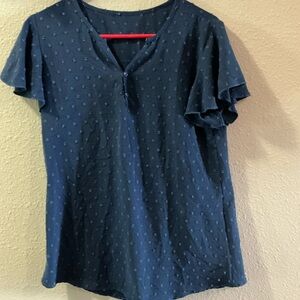 Elegant Navy Blue Women's Top